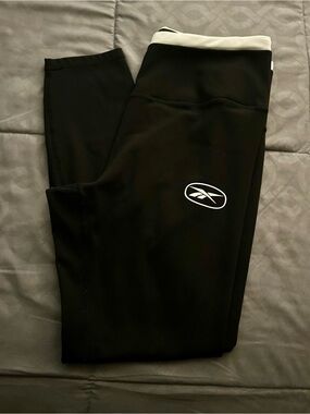 Reebok Black Leggings with White Trim